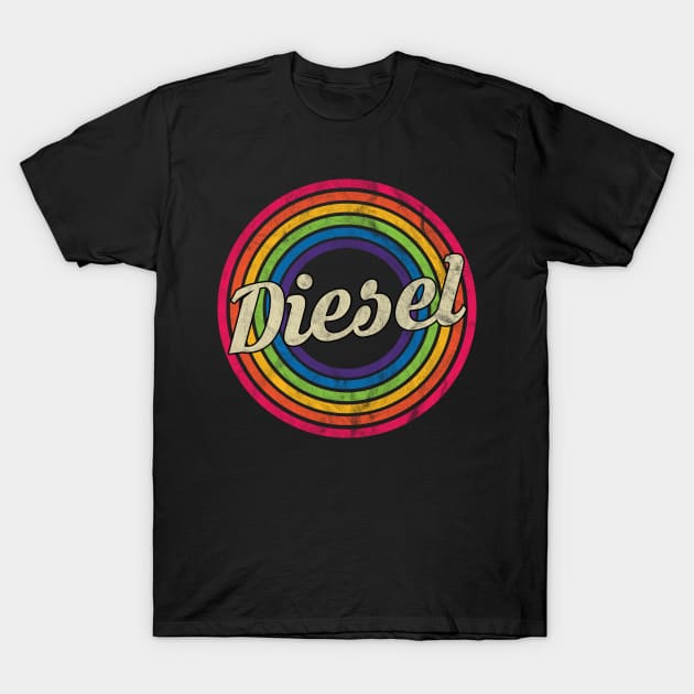 Diesel - Retro Rainbow Faded-Style T-Shirt by MaydenArt